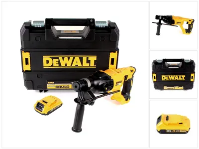 Produktbild von DeWalt DCH 133 NT Akku Kombihammer 18V 2,6J SDS plus Brushless + 1x Akku 2,0Ah + TSTAK - ohne Ladegerät
