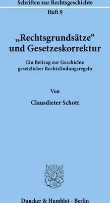 Produktbild von "Rechtsgrundsätze" und Gesetzeskorrektur.