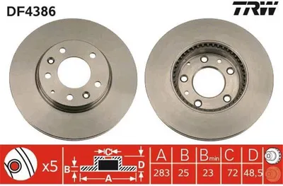 Immagine prodotto di 2x TRW DF4386 Disco freno asse anteriore