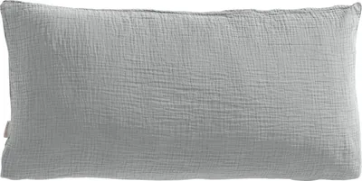 Produktbild von Pure Label Musselin Kopfkissenbezug 40x80 cm aus 100% Baumwolle - Traumhaft weiche, kuschelige Kissen-Sets in grau aus Musselin
