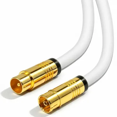 Produktbild von 20 m Antennenkabel für TV Kabelfernsehen HD 4K 135dB Koaxial Kabel 5-fach geschirmt Weiß