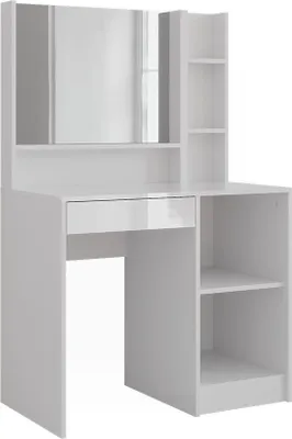 Produktbild von Schminktisch Vicco Sherry Weiß/Weiß Hochglanz 89.8 cm 3 Teile, Model 57686