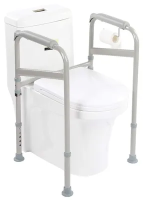 Produktbild von Verstellbare Toilettenstütze 60-70cm - Duschstuhl - Antirutsch Armlehnen - Klappbar