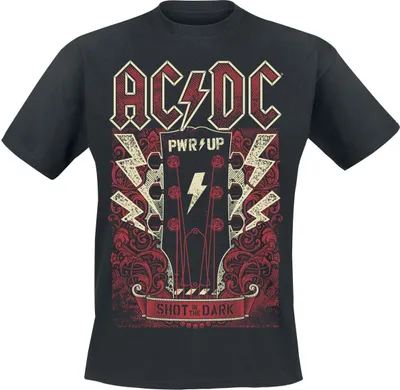 Produktbild von AC/DC T-Shirt Herren PWRUP Guitar schwarz Band-Merch, Bands 100% Baumwolle XL
