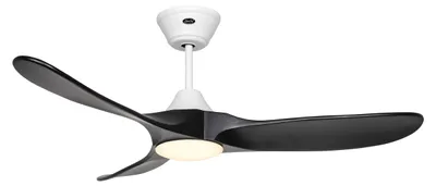 Produktbild von Energiespar Deckenventilator mit LED Beleuchtung und Fernbedienung Eco Genuino-L Matt Weiß / Matt Schwarz 122 cm