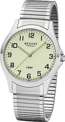 Produktbild von REGENT 1242425 Herrenuhr 39 mm Leuchtzifferblatt Zugband 5 BAR