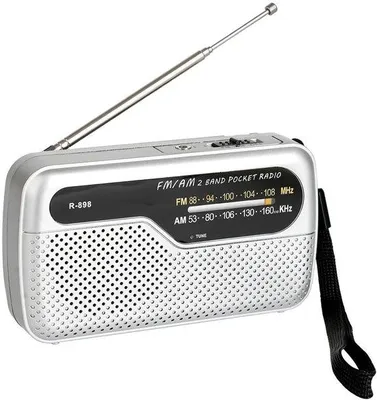 Zdjęcie produktu dla Radio przenośne – AM/FM – zestaw awaryjny – zasilanie bateryjne – małe radio kuchenne – kompaktowe radio podróżne FM – radio ręczne – do użytku wewnątrz i na zewnątrz – srebrne
