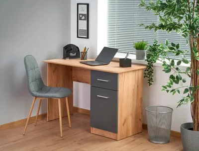Produktbild von Eintüriger Schreibtisch mit Schrank und Schublade für Büro oder Arbeitszimmer Elmo