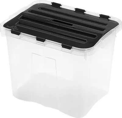 Immagine prodotto di SCATOLA DI STOCCAGGIO 33x23x20cm, 10l, trasparente, nero, Dragon, plastica