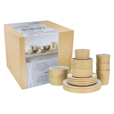 Obrázok produktu pre CreaTable, 21532, futuro white sand, kombinovaná sada 16 ks, kamenina