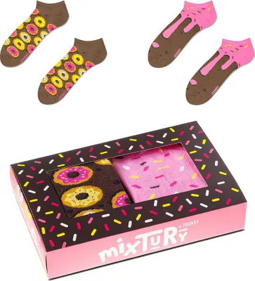 Produktbild von Kurze Socken mit Donuts 2 Paar für Herren 41-46, ein Set Toller Lustiger Socken