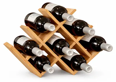 Weinregal für 8 Flaschen, Bambus, Natur, 29 x 42,5 x 10 cm