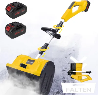 Produktbild von Dreifach-Multifunktions-Schneefräse, 900W-Akku-Elektro-Schneefräse, 21-V-Elektro-Schneeschaufel, Zusatzhandgriff, Schneeräumausrüstung, zwei Batterien