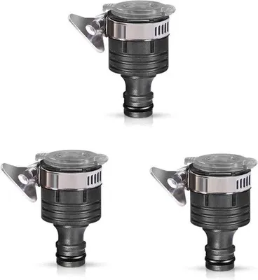 Image de Raccord universel pour tuyau d'arrosage - Raccord pour tuyau de jardin - Acier inoxydable - Accessoire de cuisine et de jardin pour le nettoyage des tuyaux d'arrosage