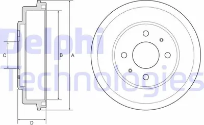 Produktbild von 2x DELPHI Bremstrommel BF582 für HYUNDAI ACCENT II (LC)