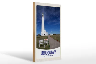 Produktbild von Holzschild Reise 20x30cm Uruguay Amerika USA Leuchtturm