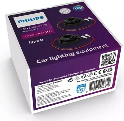 Produktbild von Philips LED Adapter rings 11176X2 Typ D Adapterringe, Adapter, Schwarz, H7-LED, LED, 63 mm, 97 mm