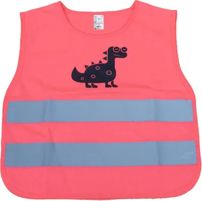 Produktbild von Kinder Warnweste Reflektierend Rosa Dino - Hohe Sichtbarkeit AMIO-03989