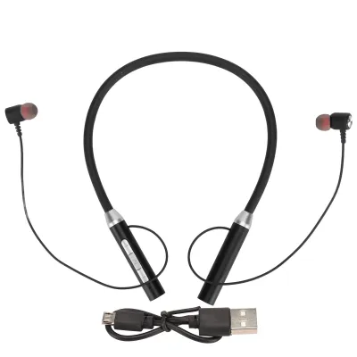 Obrázok produktu pre Bezdrôtové slúchadlá Bluetooth 5.2 na krk, vodotesné IPX5, stereo, ergonomické, s vylepšenými basmi, magnetický nákrčník, čierne