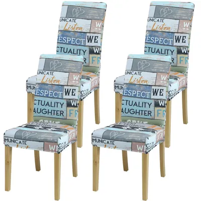 Productafbeelding van Stoelhoesjes, 4/6 stuks, van elastische jacquard-weefsel van melksilk, zacht, wasbaar, geschikt voor woonkamer, keuken en kantoor
