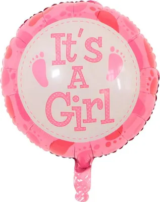 Produktbild von Folienballon Baby Girl, rund - It's a Girl, ca. 45 cm