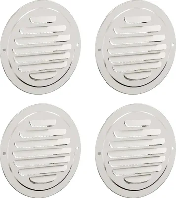 Produktbild von vidaXL Lüftungsgitter 4 pcs Silber 100 mm Edelstahl