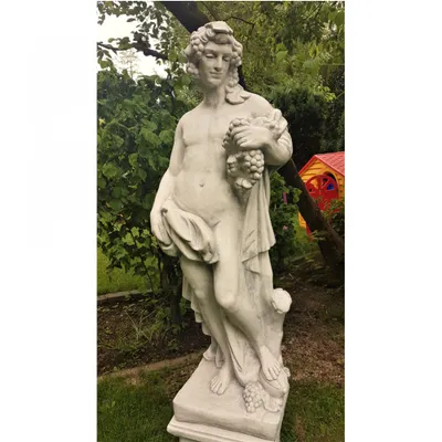 Produktbild von Schöner Bacchus / Dionysos aus Steinguss perfekt für den Garten den Vorgarten oder die Terrasse ist Frostfest Witterungsbeständig und Neu 126cm H, PO-11