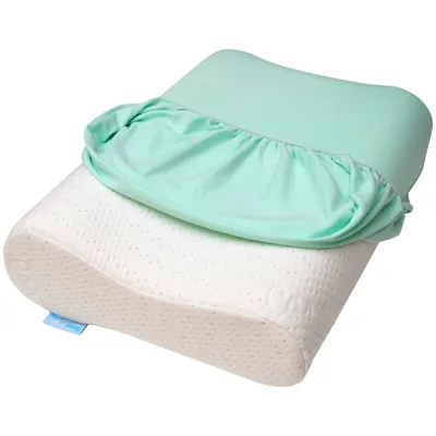 Zdjęcie produktu dla Poszewka z gumką na poduszkę profilowaną uniwersalna miętowa Medi Sleep