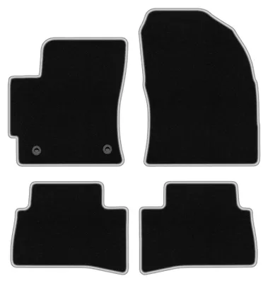 Productafbeelding van Velours automatten voor Toyota Corolla Cross vanaf 2022 (SUV) – 4-delig, zwart/zilver, op maat – Wielganizator CARLUX