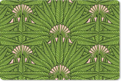 Produktbild von MuchoWow® Schreibtischunterlage Palmenblatt - Muster - Dschungel - Tropisch 60x40 cm - XXL Mauspad - Großes Mauspad