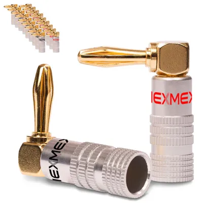 Produktbild von Bananenstecker 90° gewinkelt vergoldet 20x Stecker NEXMEX Winkel Steckverbinder