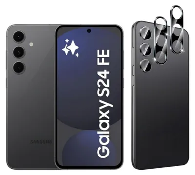 Produktbild von CLM-Tech 2X Kameraschutz kompatibel mit Samsung Galaxy S24 FE Kameraglas Panzerfolie Panzerglas Crystal Clear Kameraschutzfolie 9H Glas Schutz Glas Linse Schutzglas Folie kristallklar 2X Stück
