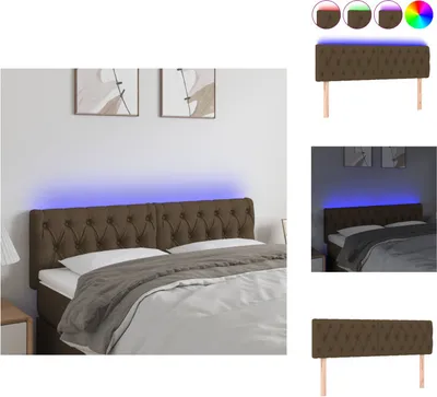 Produktbild von vidaXL LED Kopfteil Dunkelbraun 160x7x78/88 cm Stoff -  Kopf- & Fußenden