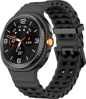 Produktbild von Strap-it Ocean Silikonband mit Schnallenverschluss - passend für Samsung Galaxy Watch 8 - 40mm / Galaxy Watch 8 - 44mm / Galaxy Watch 8 Classic (dunkelgrau/schwarz)