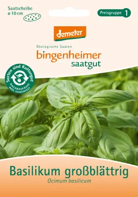 Produktbild von Bingenheimer Saatgut Basilikum großbl. Saatscheibe 1 Stück