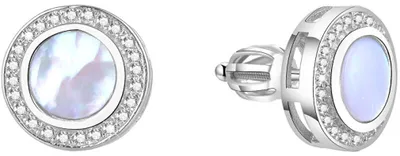 Produktbild von Silberne Glitzer-Ohrringe mit Perle TAGUP1469S