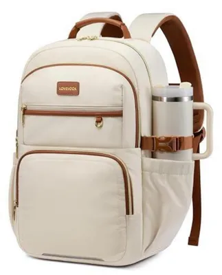 Productafbeelding van Rugzak voor dames, laptoprugzak, werkrugzak, kleur: beige, geschikt voor laptops tot 15,6 inch