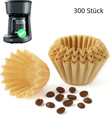 Produktbild von Für BEEM Universal Korbfiltertüten 300 Stück,10 Tassen Papierfilter 80/200mm, Kaffeefiltertüten für Kaffeemaschinen, Kaffee Zubehör, Ungebleicht