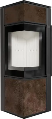 Produktbild von Kaminofen aus Stahl KRATKI TORA/S 8 kW Ø 150 Quarzsinter OXIDE MORO mit Türfeder