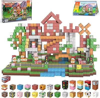 Imagen del producto de 300 piezas de bloques magnéticos, juguete de cubos magnéticos para apilar, ideal para niños, juguete STEM Montessori para desarrollar la percepción sensorial en niños y niñas de 4 a 12 años