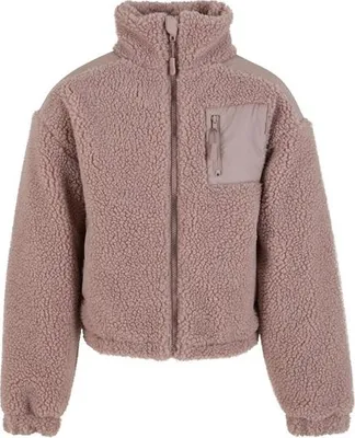 Productafbeelding van Urban Classics meisjesjas, model Sherpa Mix, kleur duskrose - maat 146/152