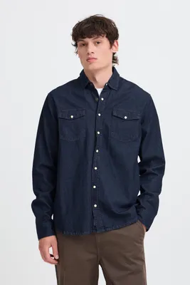 Produktbild von Blend BHDARGO Herren Jeanshemd Langarmhemd Freizeithemd 100% Baumwolle regular fit