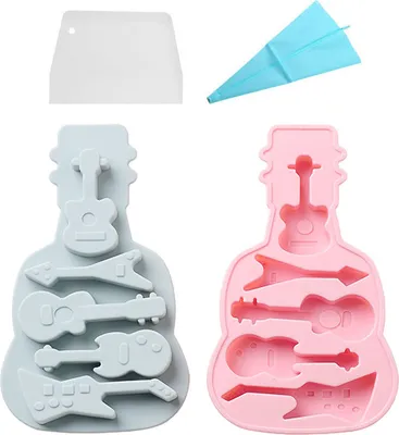 Obrázok produktu pre 2-pack gitara forma, hudobný nástroj gitara torta topper, rock cupcake topper Pre detské narodeninové oslavy, hudobníci' strany, detské sprchy, darčeky