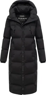 Produktbild von Marikoo Damen Winter Steppmantel Parka Jacke warm gefüttert winddicht Tikoraa Schwarz Gr. 42 - XL