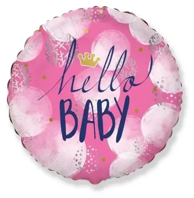 Produktbild von Folienballon "Hello Baby Girl", 45 cm - Flexmetal
