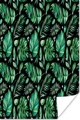 Produktbild von MuchoWow® Poster Vintage - Blätter - Pflanzen 60x90 cm - Wanddekoration