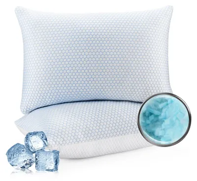 Imagen del producto de Almohadas para el cuello de espuma viscoelástica, suaves y transpirables, de 50 x 70 cm, paquete de 2 unidades, para soporte de cabeza y cuello