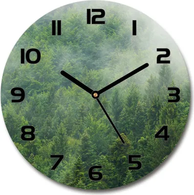 Produktbild von Wanduhr aus Glas 30fi Glasbild Glasuhr Gehärtetes Glas - schwarze-zeiger - Mysterious forest