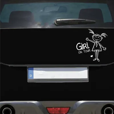 Produktbild von Auto Aufkleber MÄDCHEN an Bord on Tour Board 15x16 cm Weiss Matt Sticker Heckscheibenaufkleber