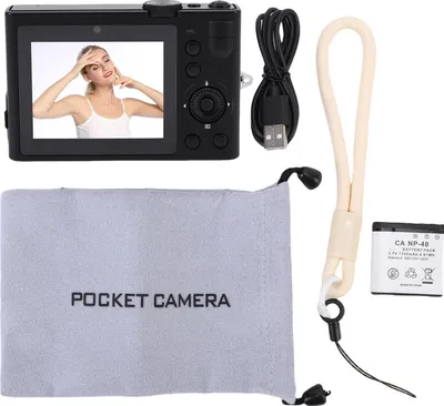 Immagine prodotto di Fotocamera e videocamera 64 MP 5K, Wi-Fi, doppia fotocamera anteriore e posteriore, doppio obiettivo, touchscreen da 2,8 pollici, funzione bellezza con luce di riempimento per selfie, paesaggi, nero